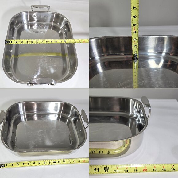 All-Clad Heavy Duty Stainless Steel Deep Roasting Pan Double Rivets Handles - Picture 8 of 8